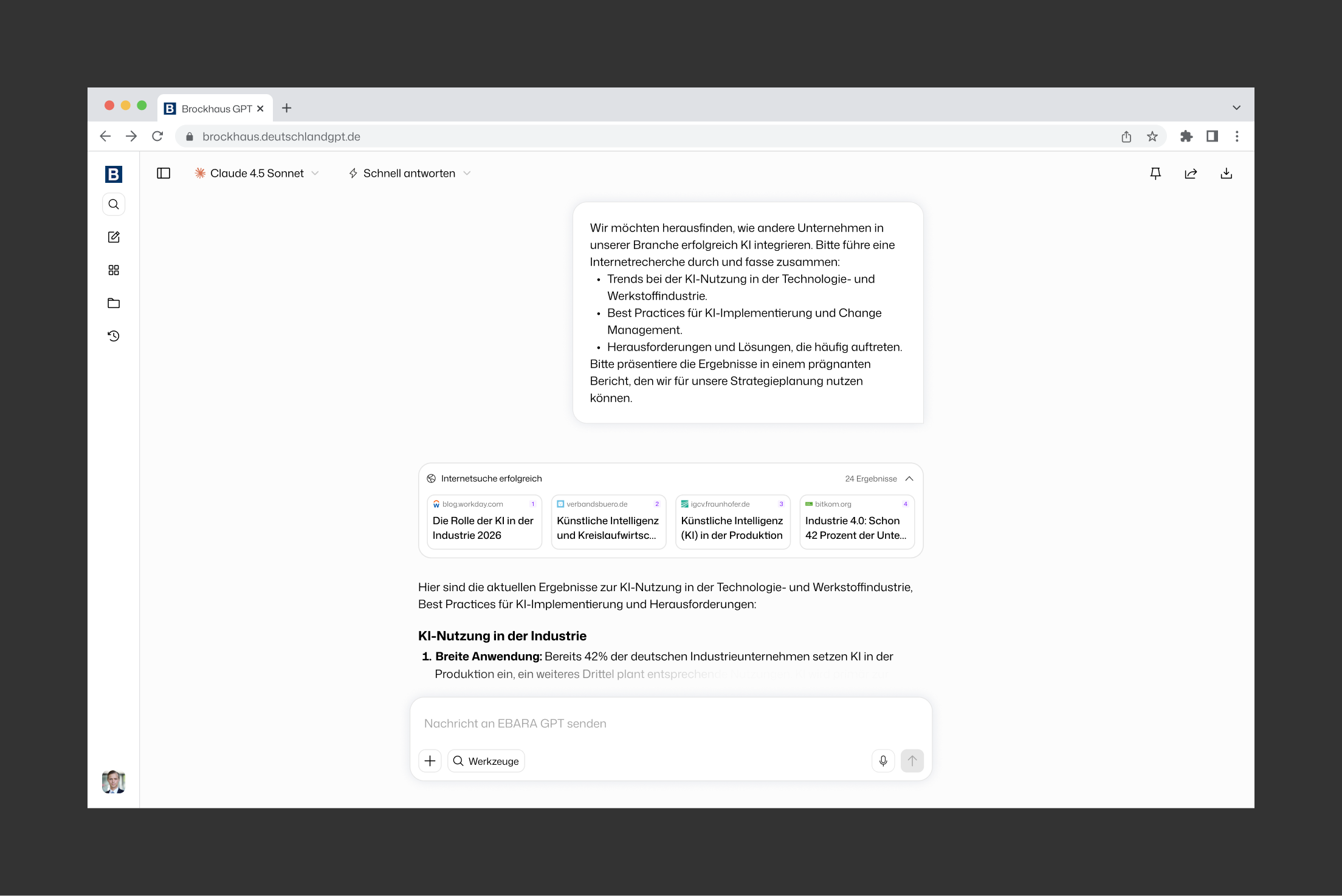 DeutschlandGPT Plattform bei der BROCKHAUS Group