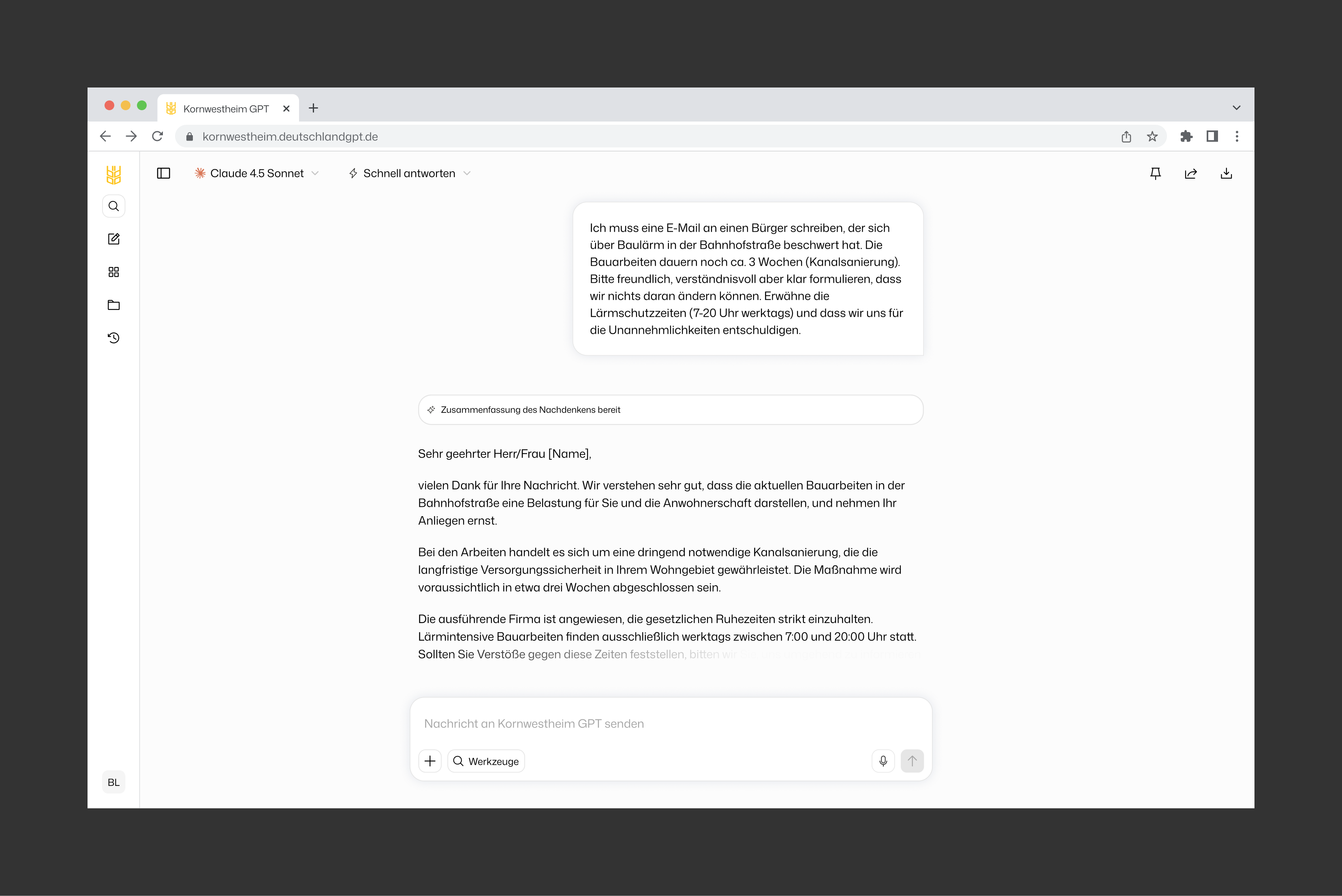 DeutschlandGPT Plattform bei der Stadt Kornwestheim