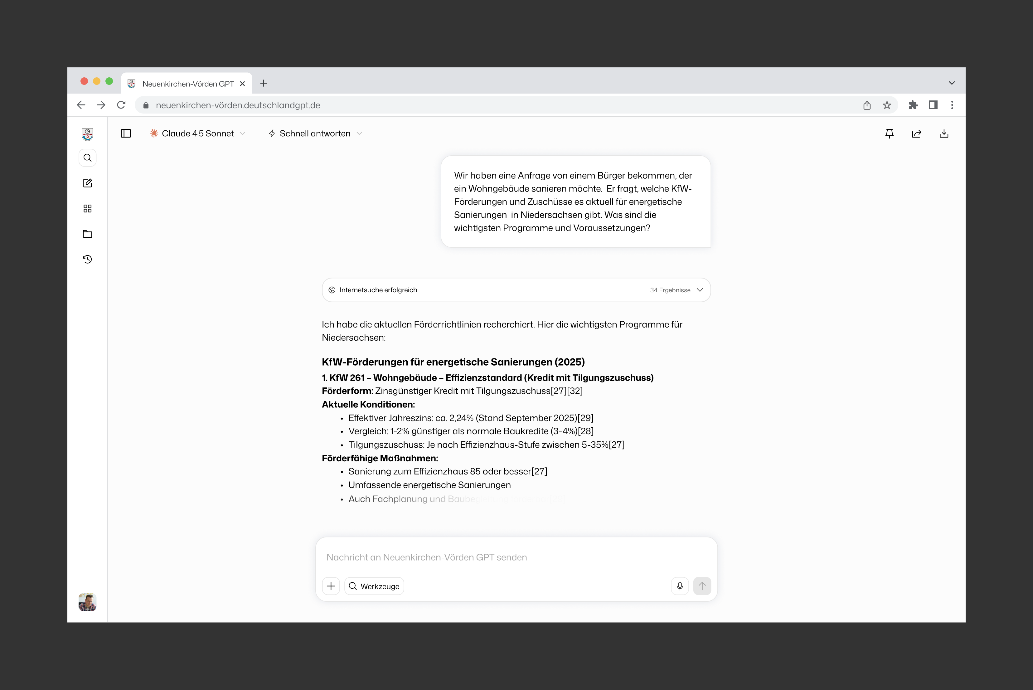 DeutschlandGPT Plattform bei der Gemeinde Neuenkirchen-Vörden
