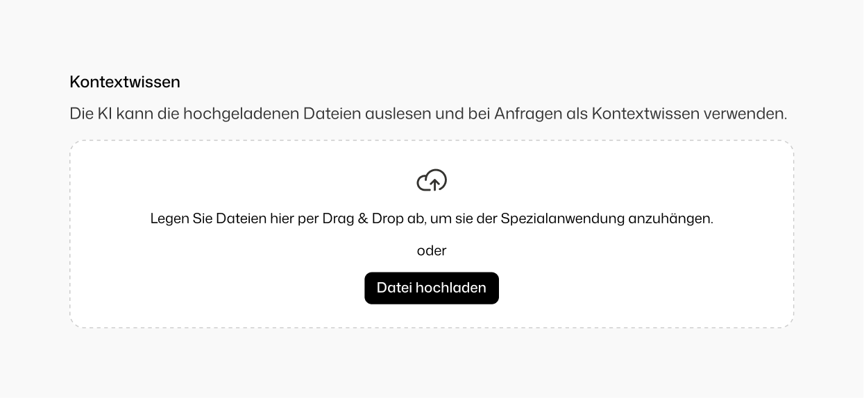 Spezialanwendung mit Kontextwissen — Dokumenten-Upload
