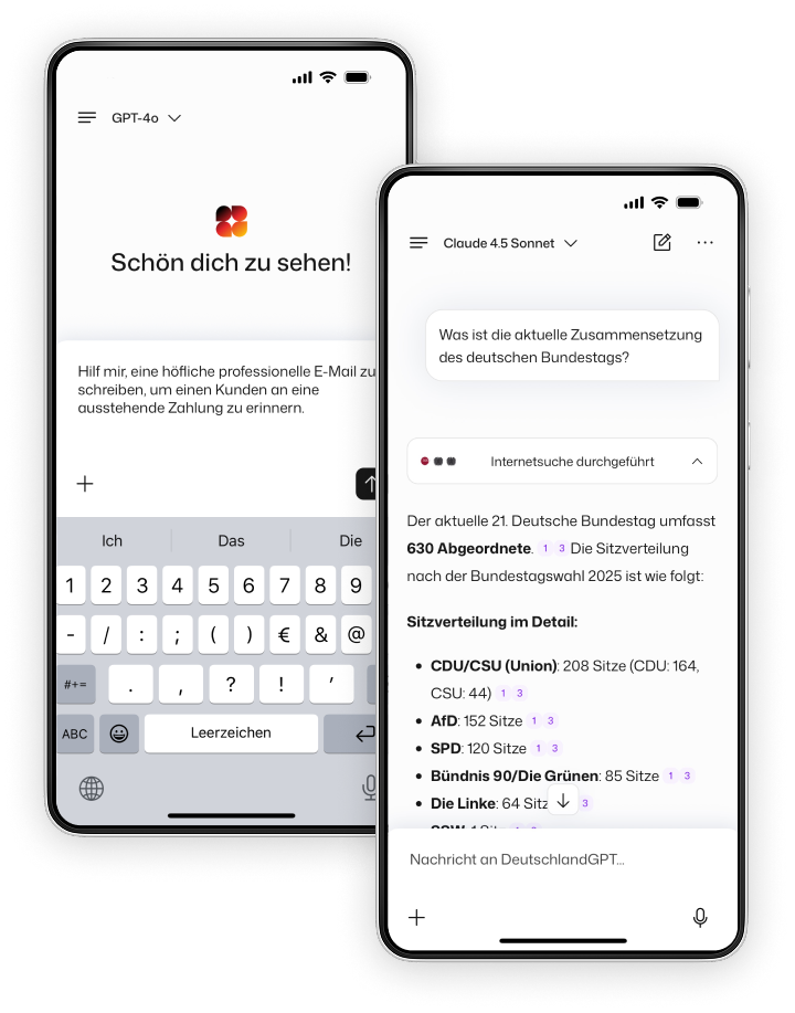 DeutschlandGPT Mobile-App auf iOS und Android
