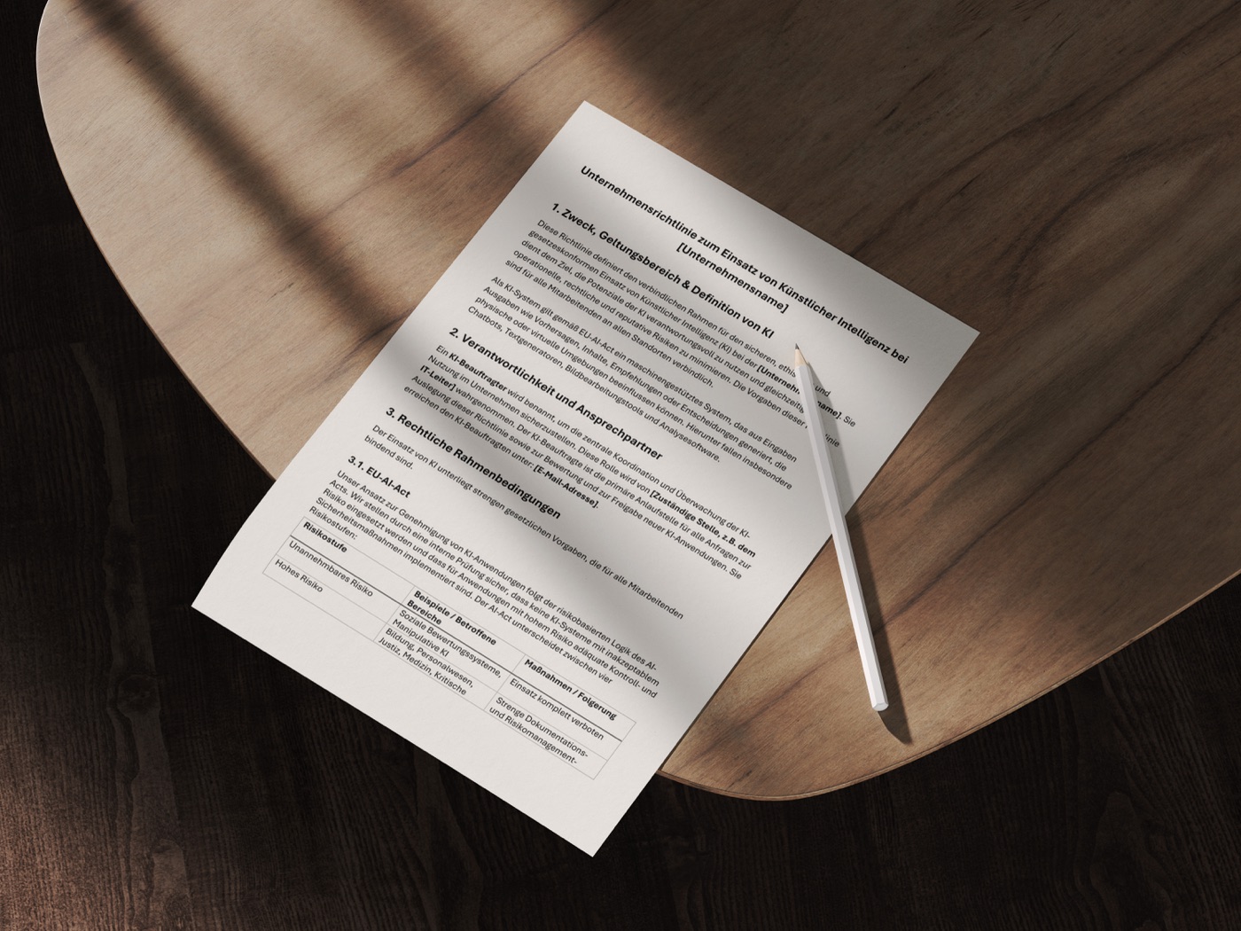 Mockup: Vorlage: KI-Richtlinie